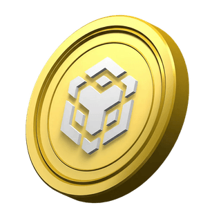 Decorative Binance BNB coin component featured in the community trust section