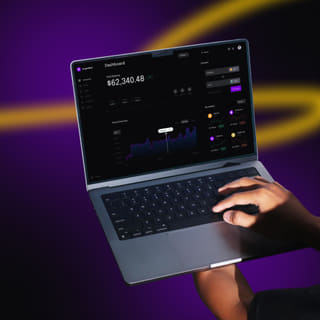 Laptop computer screen displaying Crown Verados trading platform