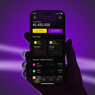 Smartphone screen displaying the Crown Verados crypto trading application for mobile devices